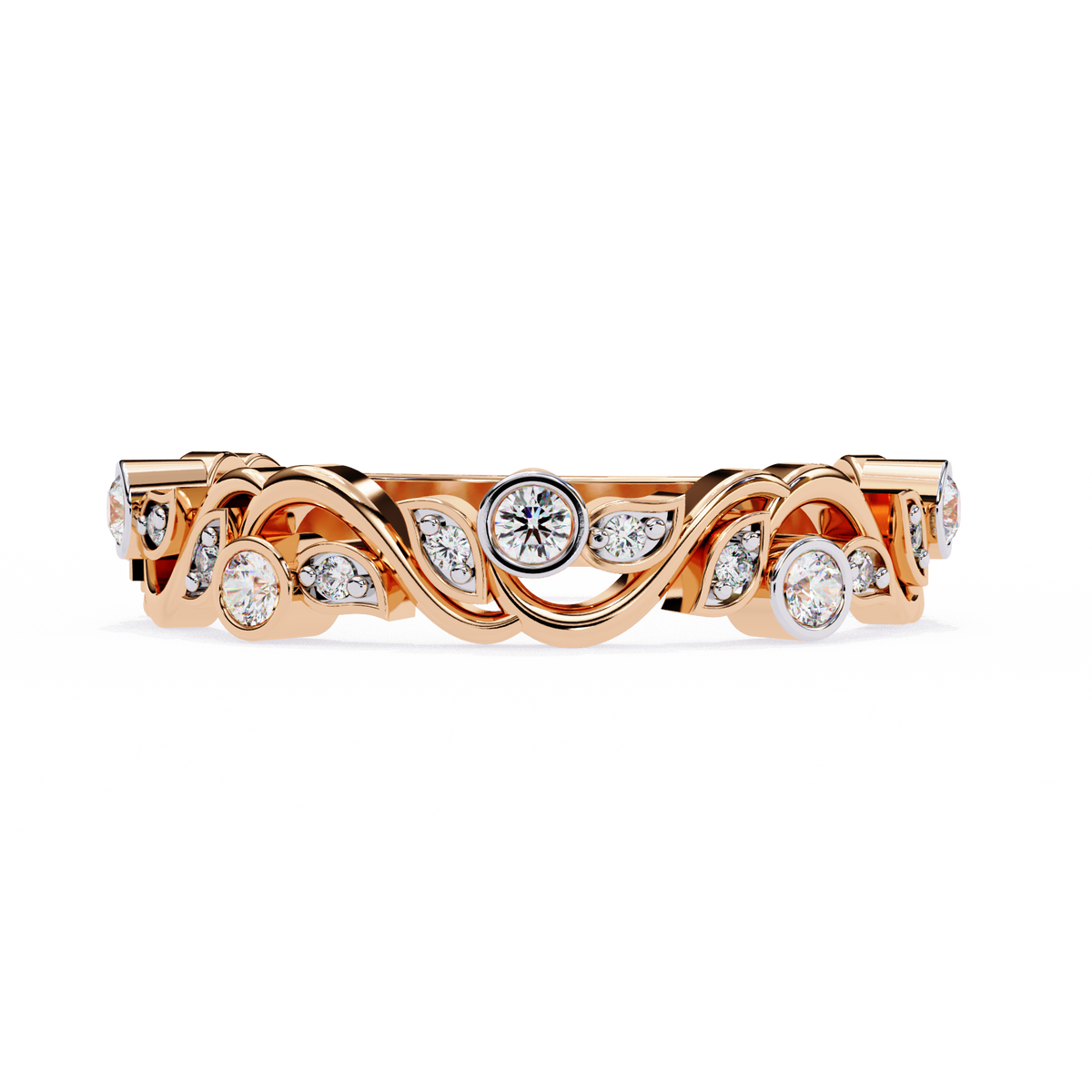 Twist Infinity Diamond Band – 925 Sterling Silver (19 Stones)