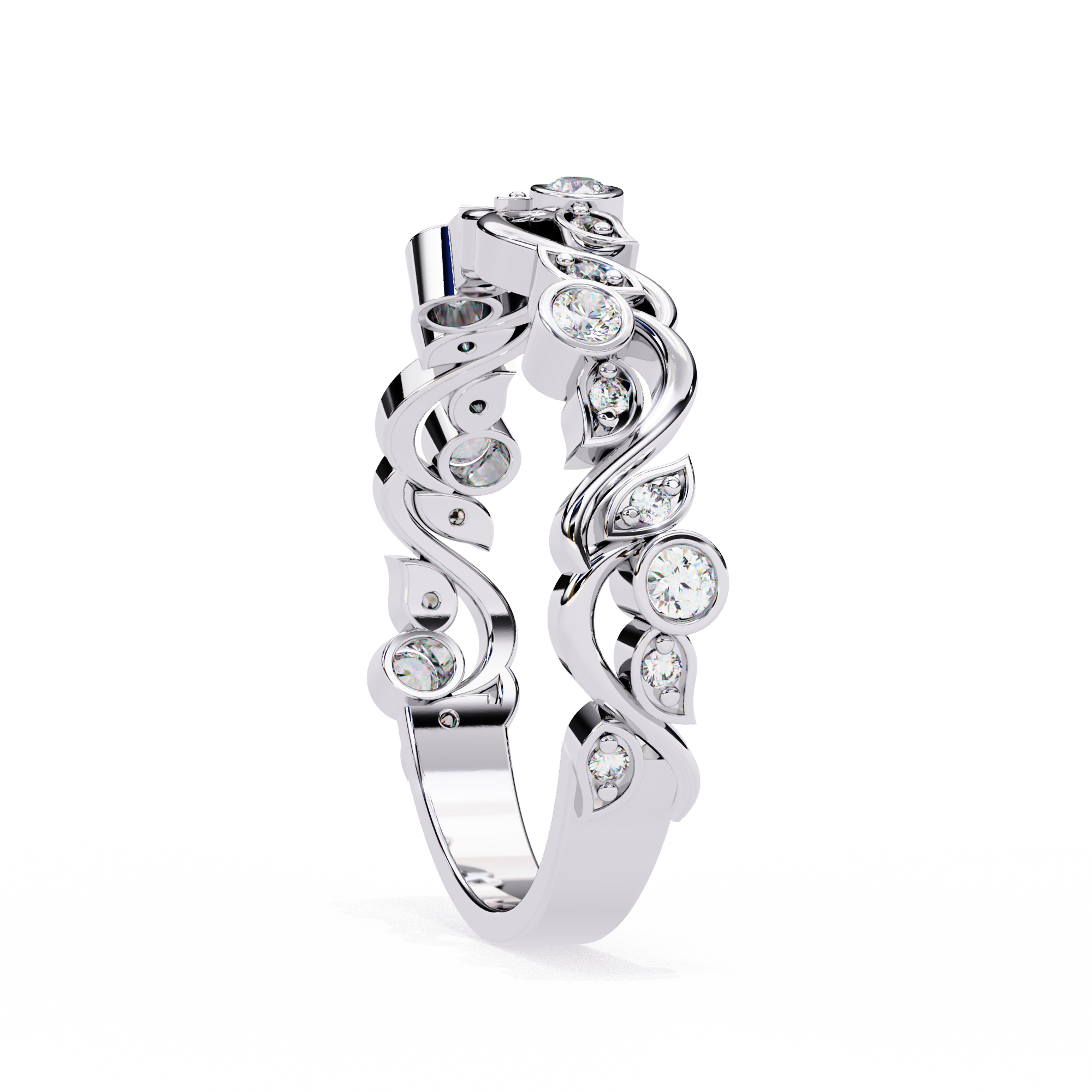 Twist Infinity Diamond Band – 925 Sterling Silver (19 Stones)