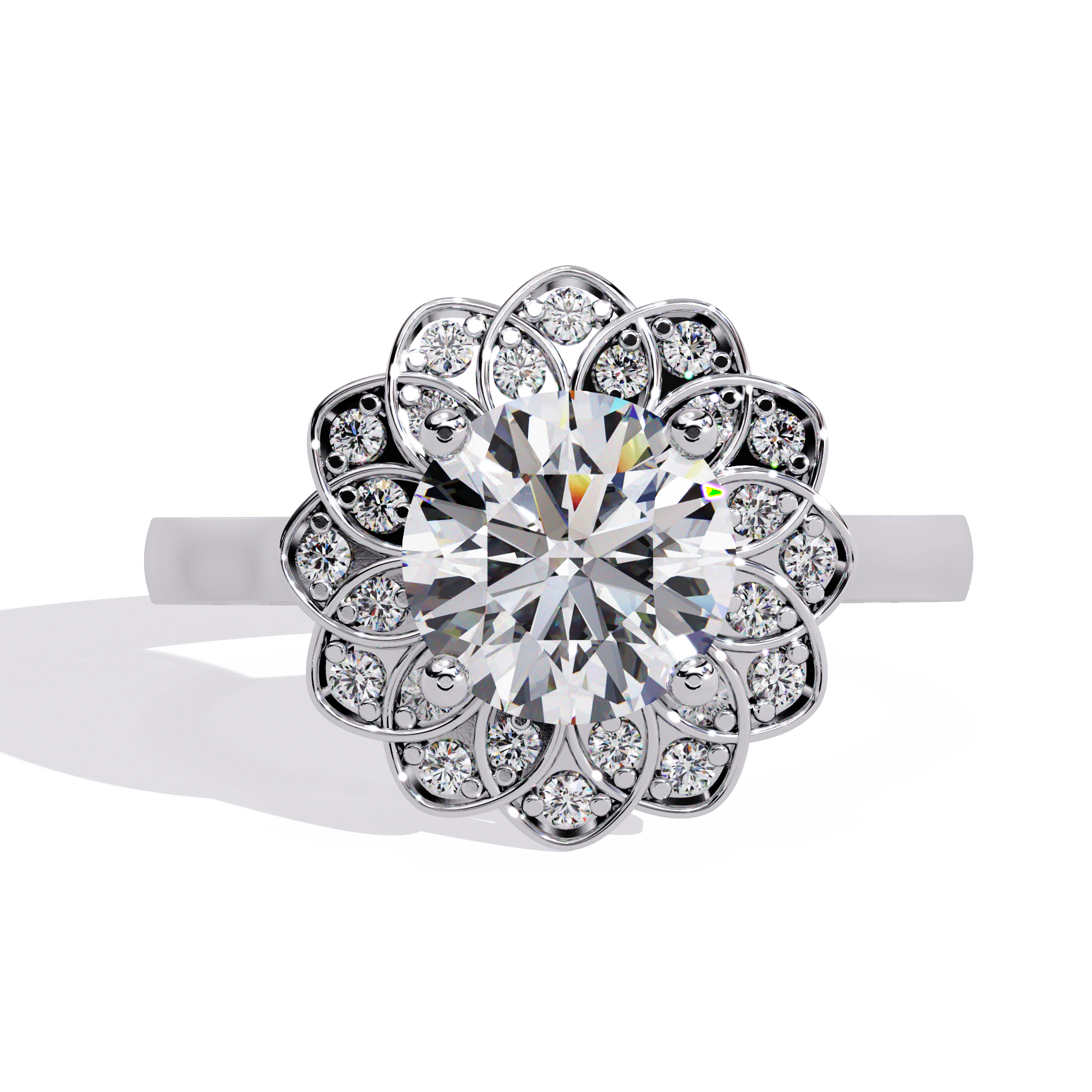 Halo Diamond Engagement Ring (WHITE)