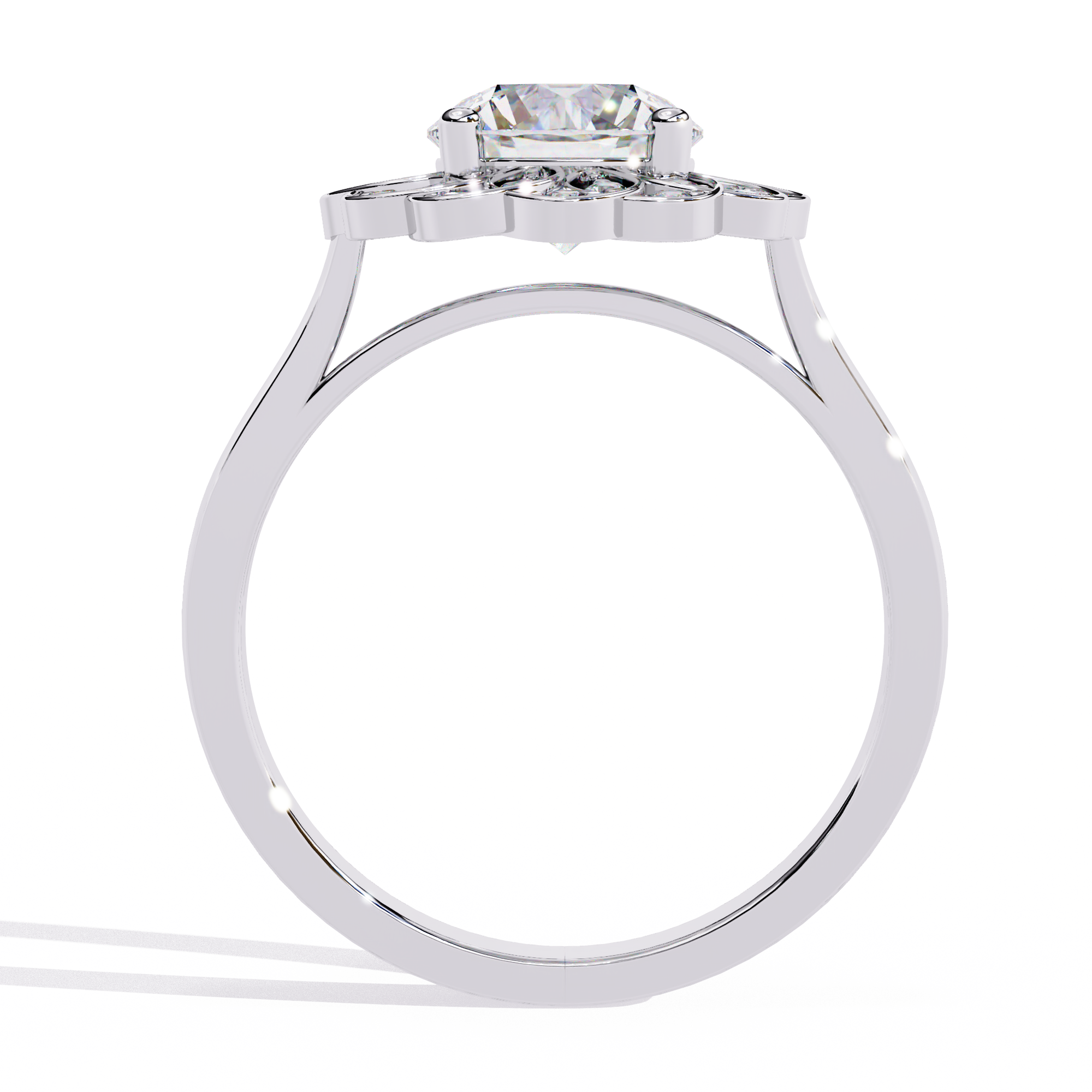 Halo Diamond Engagement Ring (WHITE)
