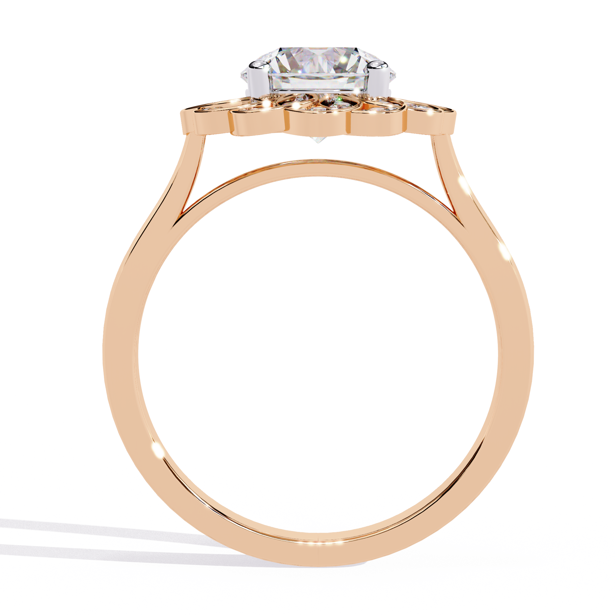 Halo Diamond Engagement Ring (Rose)