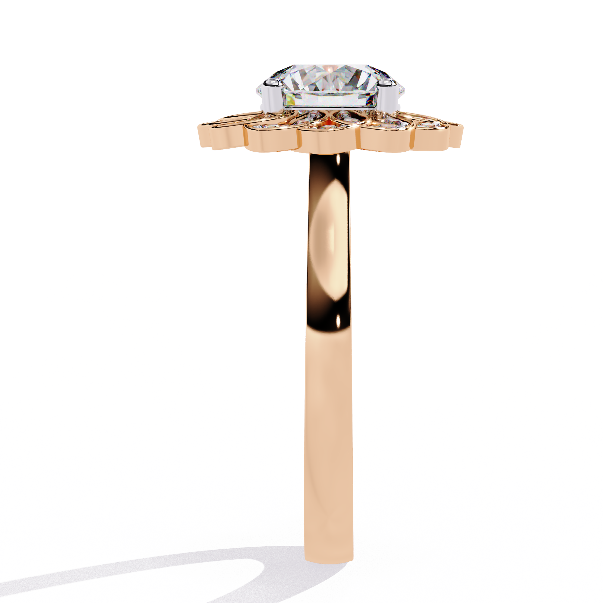 Halo Diamond Engagement Ring (Rose)