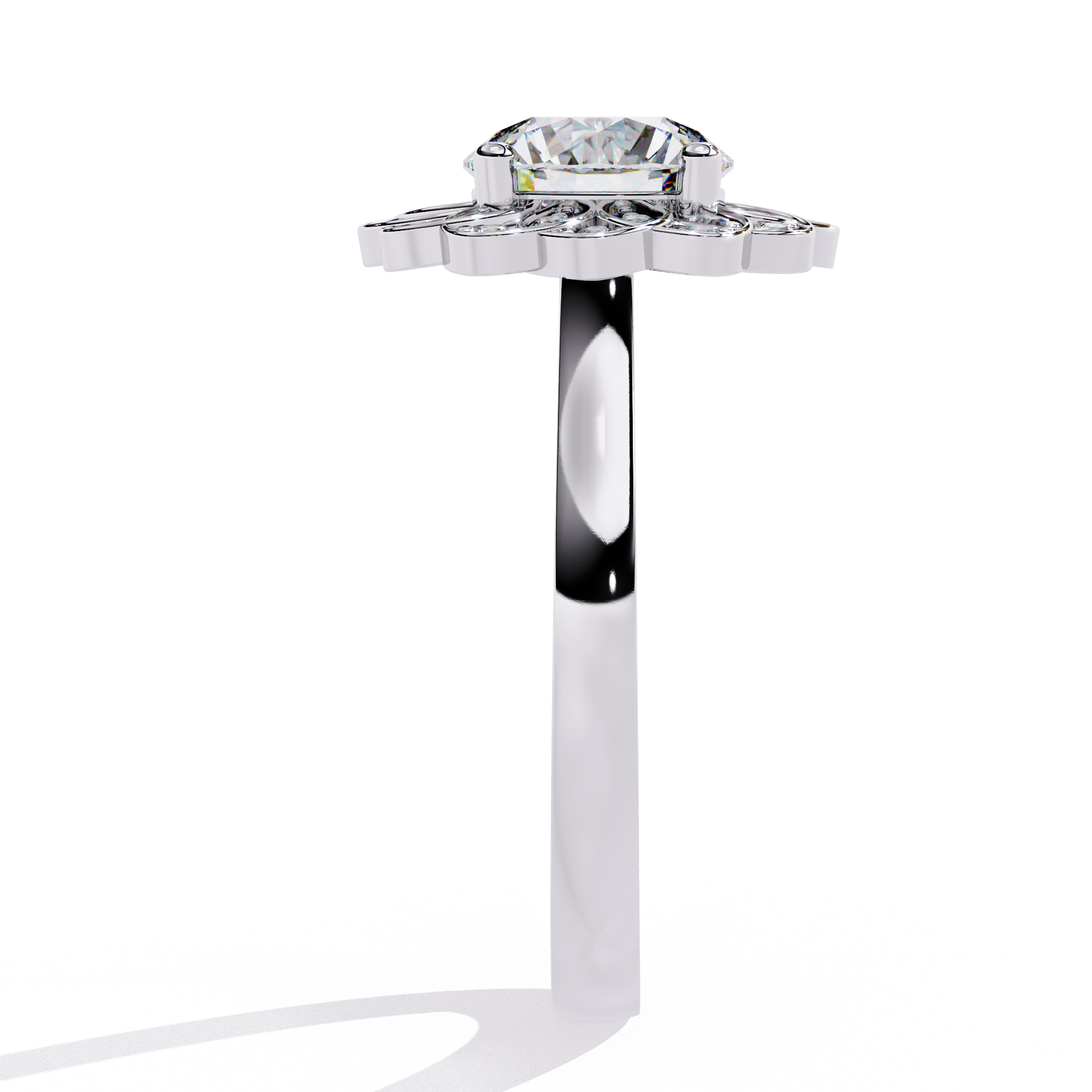 Halo Diamond Engagement Ring (WHITE)