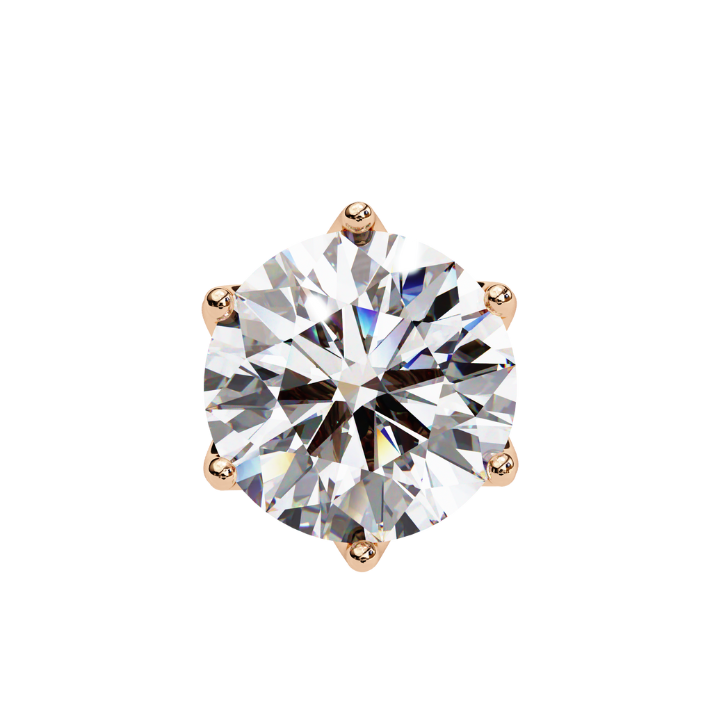 Crown-Inspired Solitaire Stud Earrings (Yellow Gold)