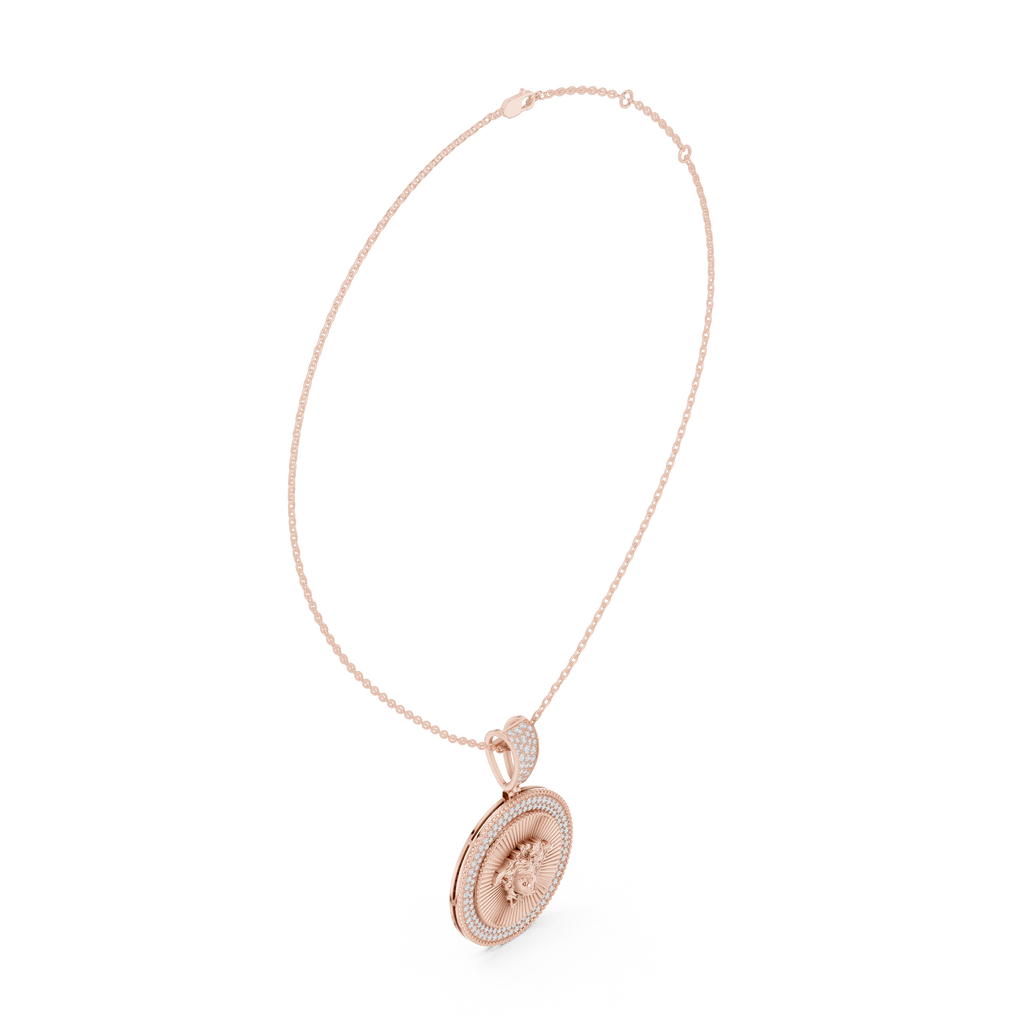 Sterling Silver CZ Medusa Medallion Pendant