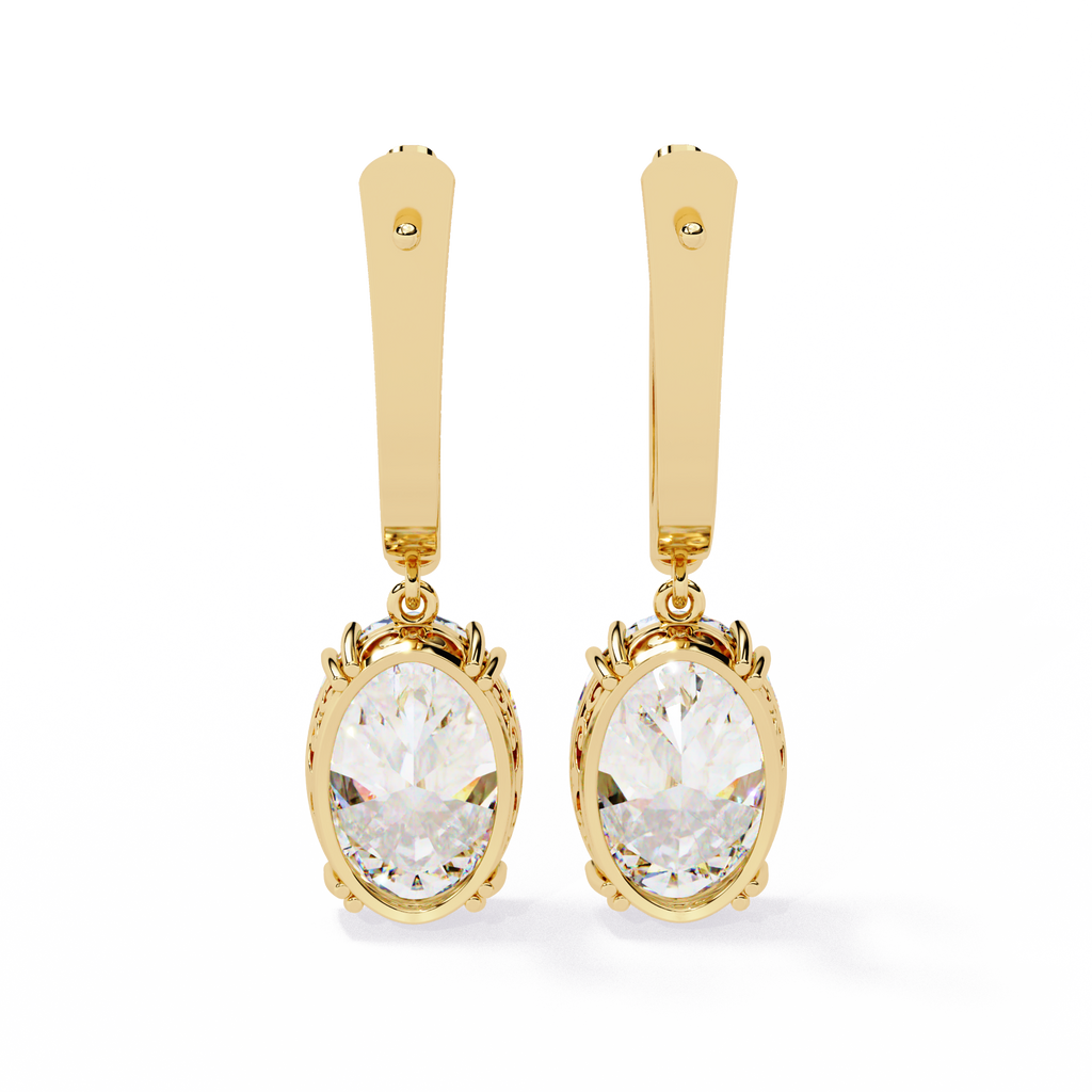 Oval-Cut CZ Drop Earrings in 925 Sterling Silver – 1.62 Ct TW