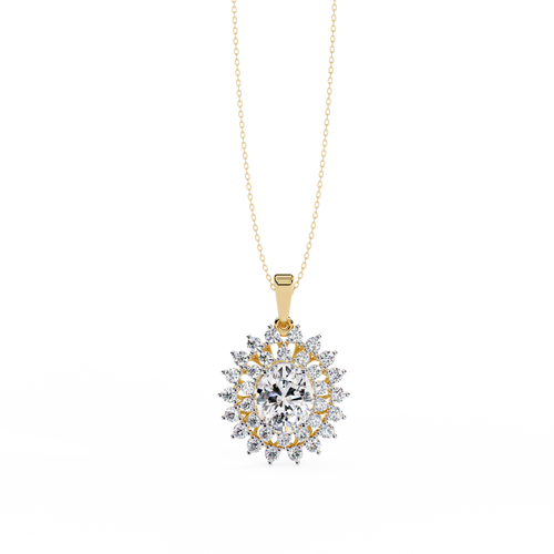 Oval Halo Diamond Pendant | 3DM & STL Jewelry CAD File