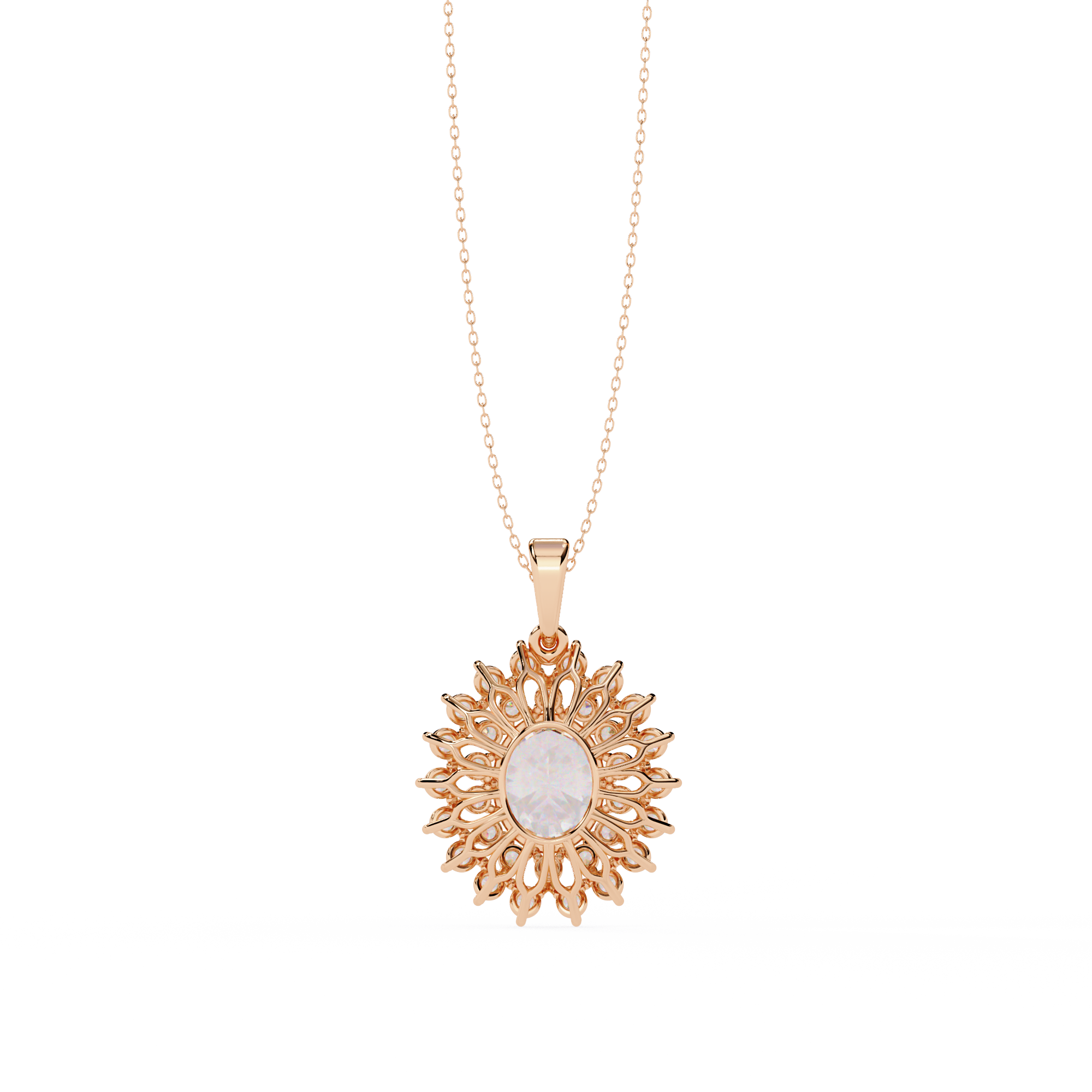 Oval Halo Diamond Pendant | 3DM & STL Jewelry CAD File