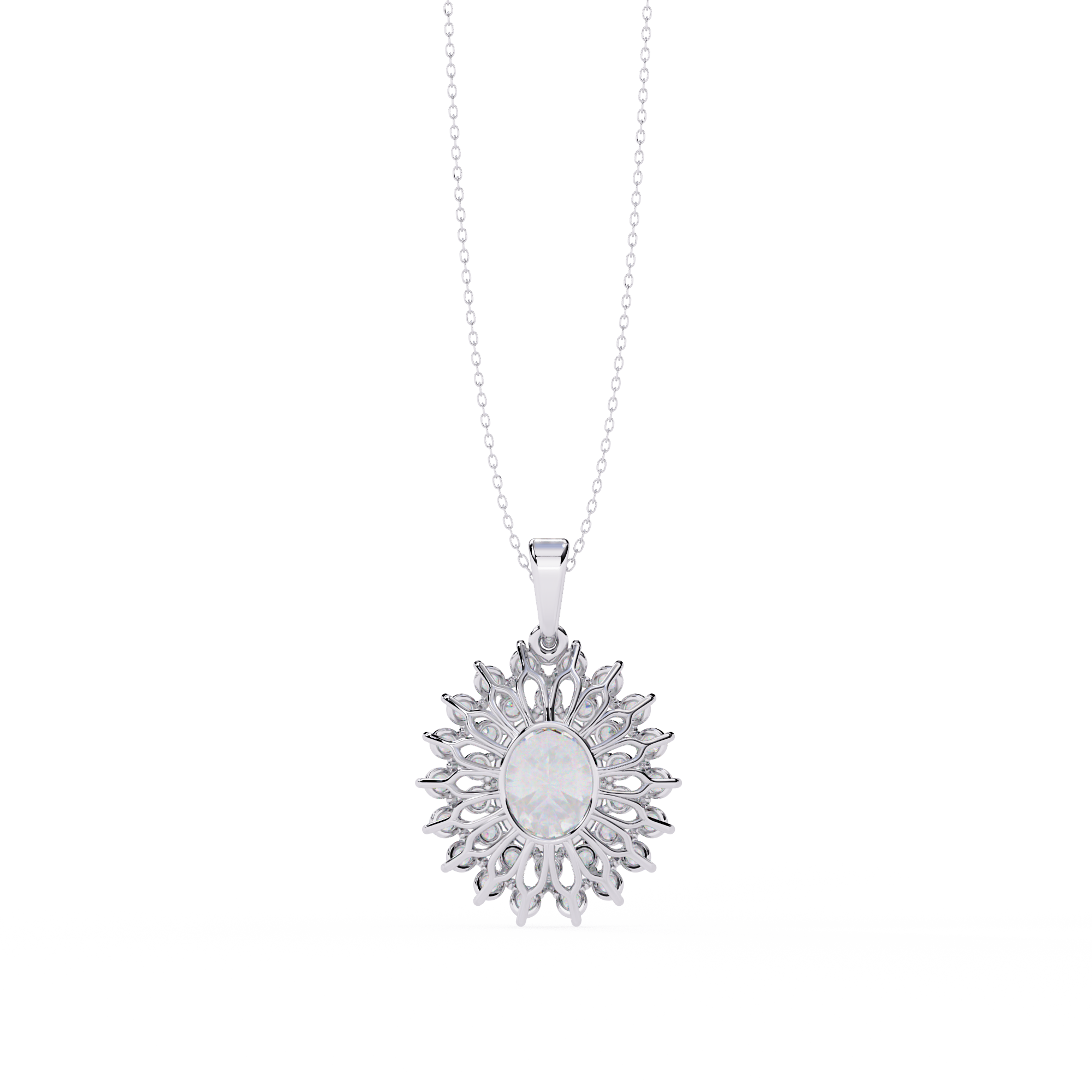 Oval Halo Diamond Pendant | 3DM & STL Jewelry CAD File