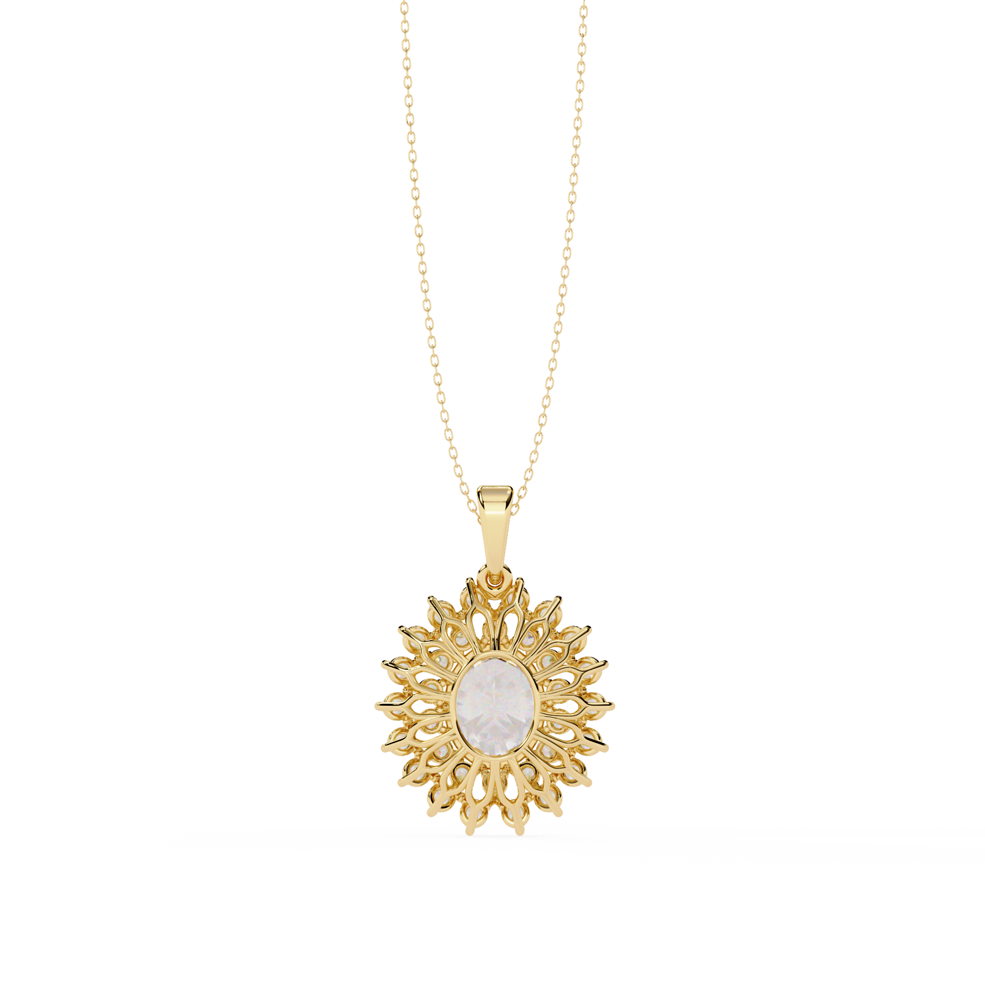 Oval Halo Diamond Pendant | 3DM & STL Jewelry CAD File