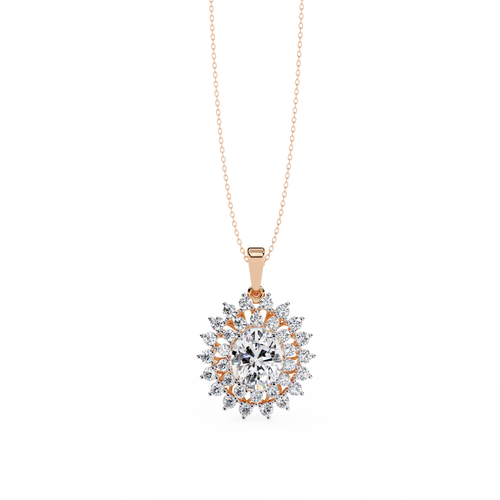 Oval Halo Diamond Pendant | 3DM & STL Jewelry CAD File